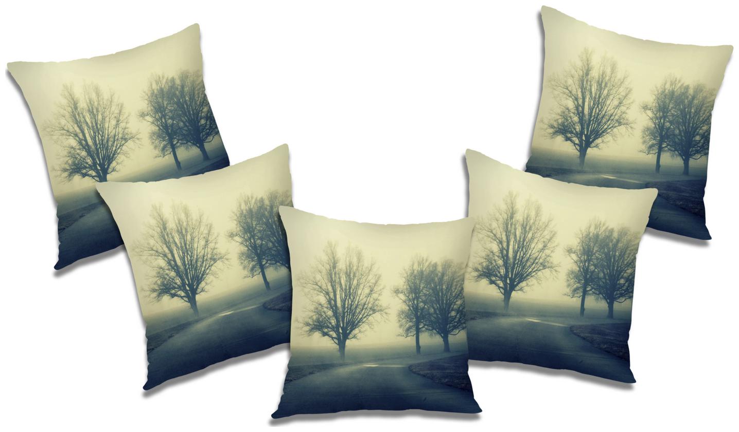 

RADANYA Printed Cushion Cover with Filler (Set of 5) 12X12 inch