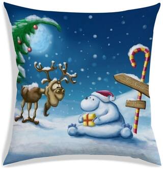 RADANYA Printed Polyester Blue Cushion Cover ( Extra large , Pack of 1 )