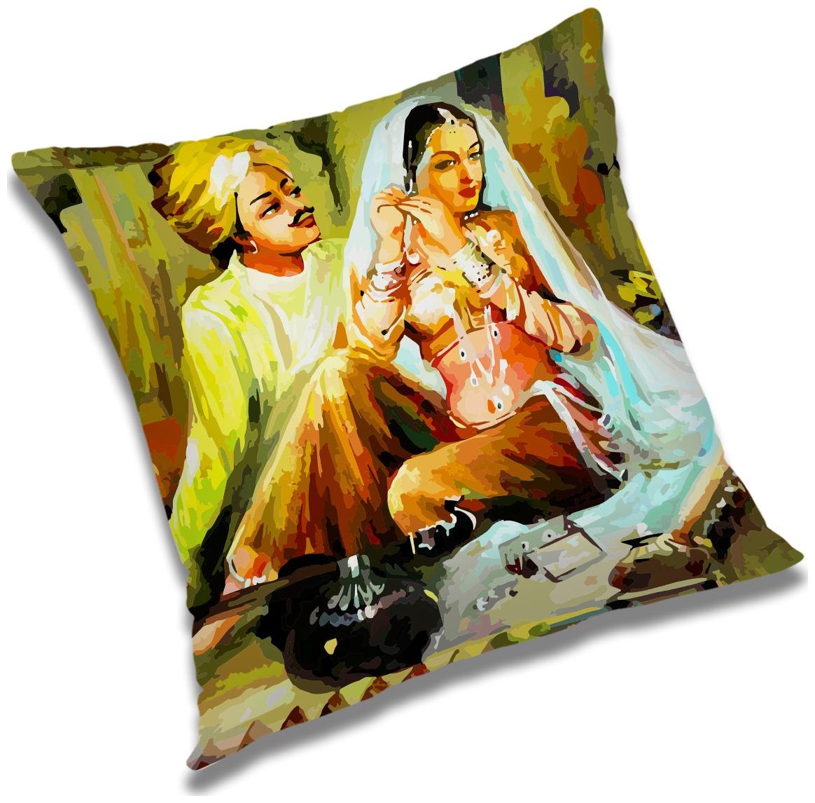 

RADANYA Printed Polyester Yellow Cushion Cover ( Large Pack of 1 )