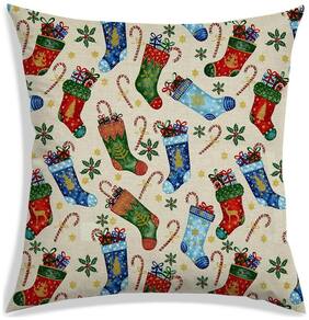 RADANYA Printed Polyester Orange Cushion Cover ( Extra large , Pack of 1 )