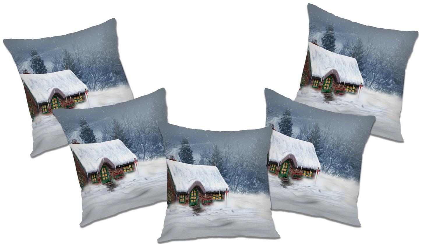 

RADANYA Printed Cushion Cover with Filler (Set of 5) 24x24 inch