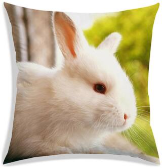 RADANYA Printed Polyester White Cushion Cover ( Large , Pack of 1 )