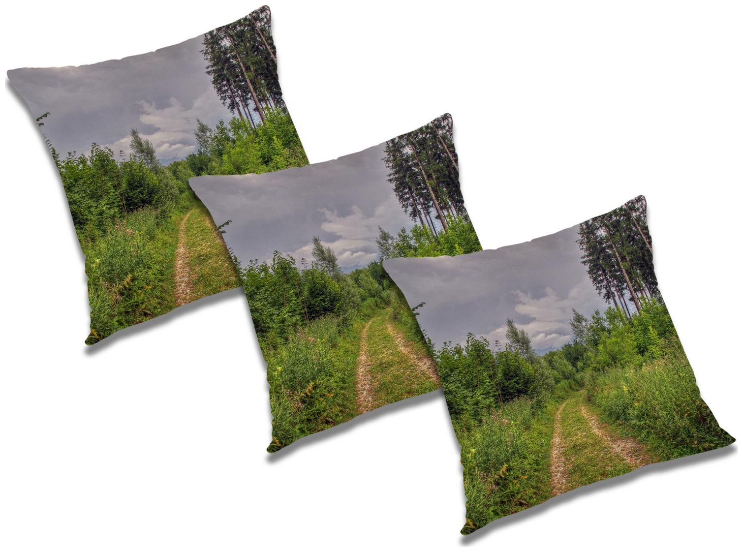 

RADANYA Printed Cushion Cover with Filler (Set of 3) 18x18 inch