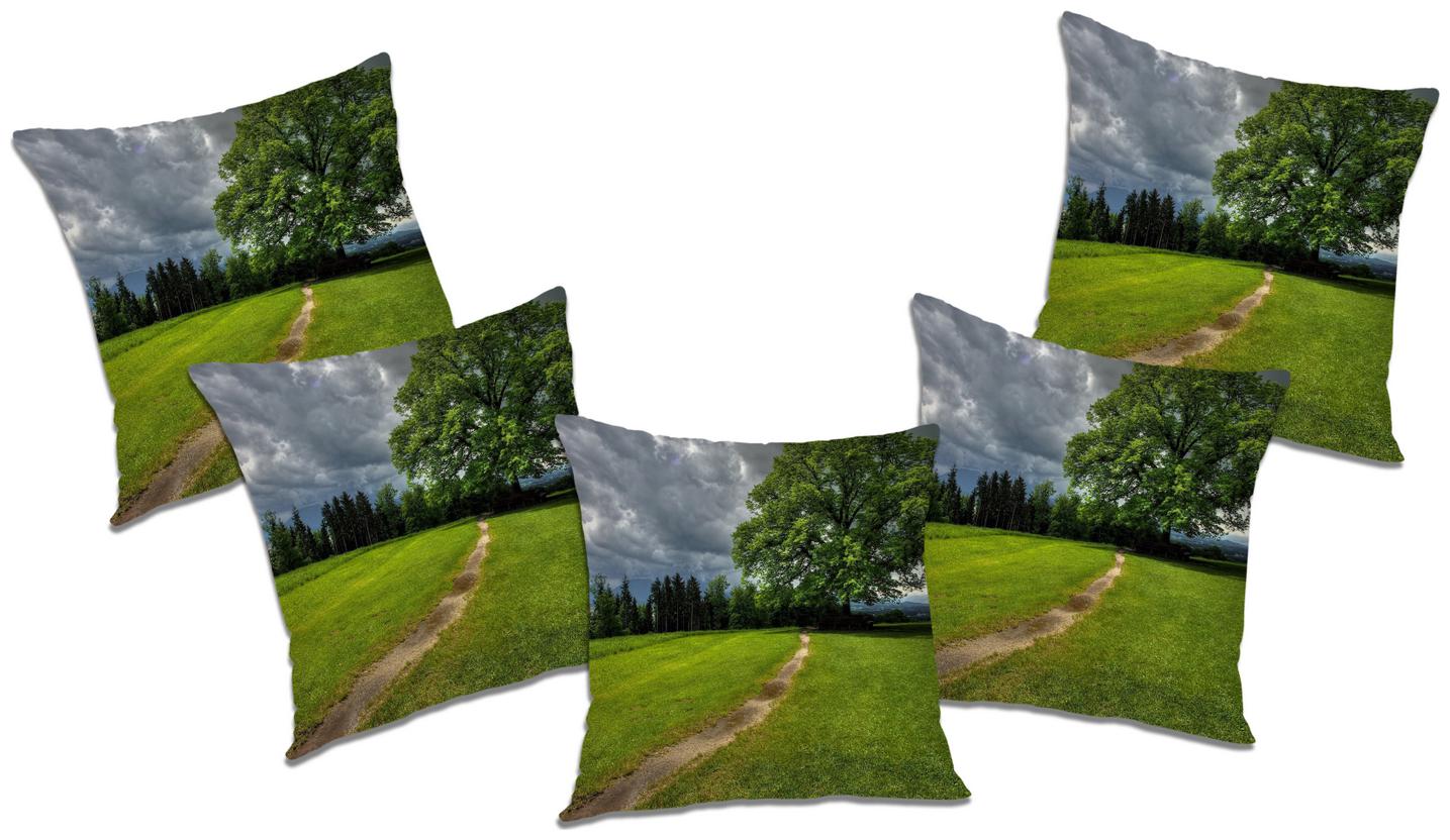 

RADANYA Printed Cushion Cover with Filler (Set of 5) 12x12 inch