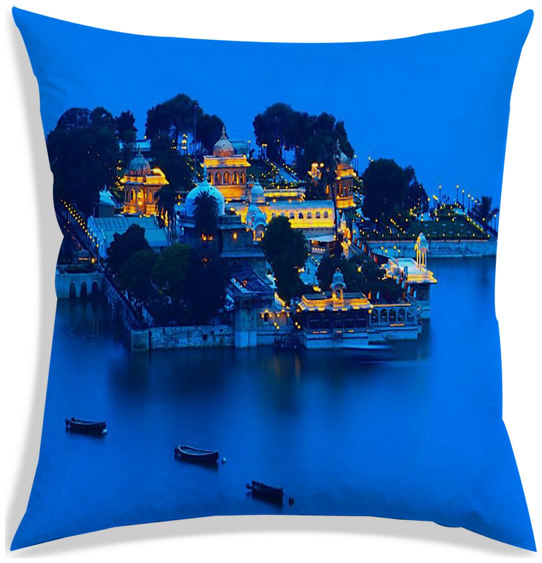 

RADANYA Printed Polyester Blue Cushion Cover ( Regular Pack of 1 )