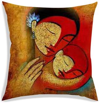 RADANYA Printed Polyester Brown Cushion Cover ( Small , Pack of 1 )