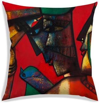 RADANYA Printed Polyester Brown Cushion Cover ( Large , Pack of 1 )