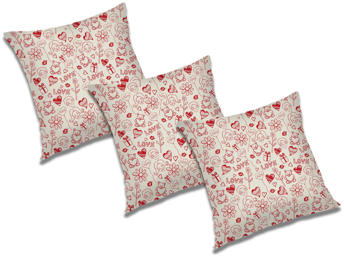 

RADANYA Printed Cushion Cover with Filler (Set of 3) 12X12 inch