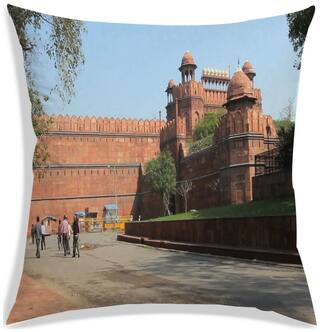 RADANYA Printed Polyester Brown Cushion Cover ( Extra large , Pack of 1 )