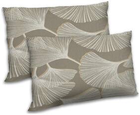 RADANYA Polyester Printed Pillow Covers ( Pack of 2 , Beige )