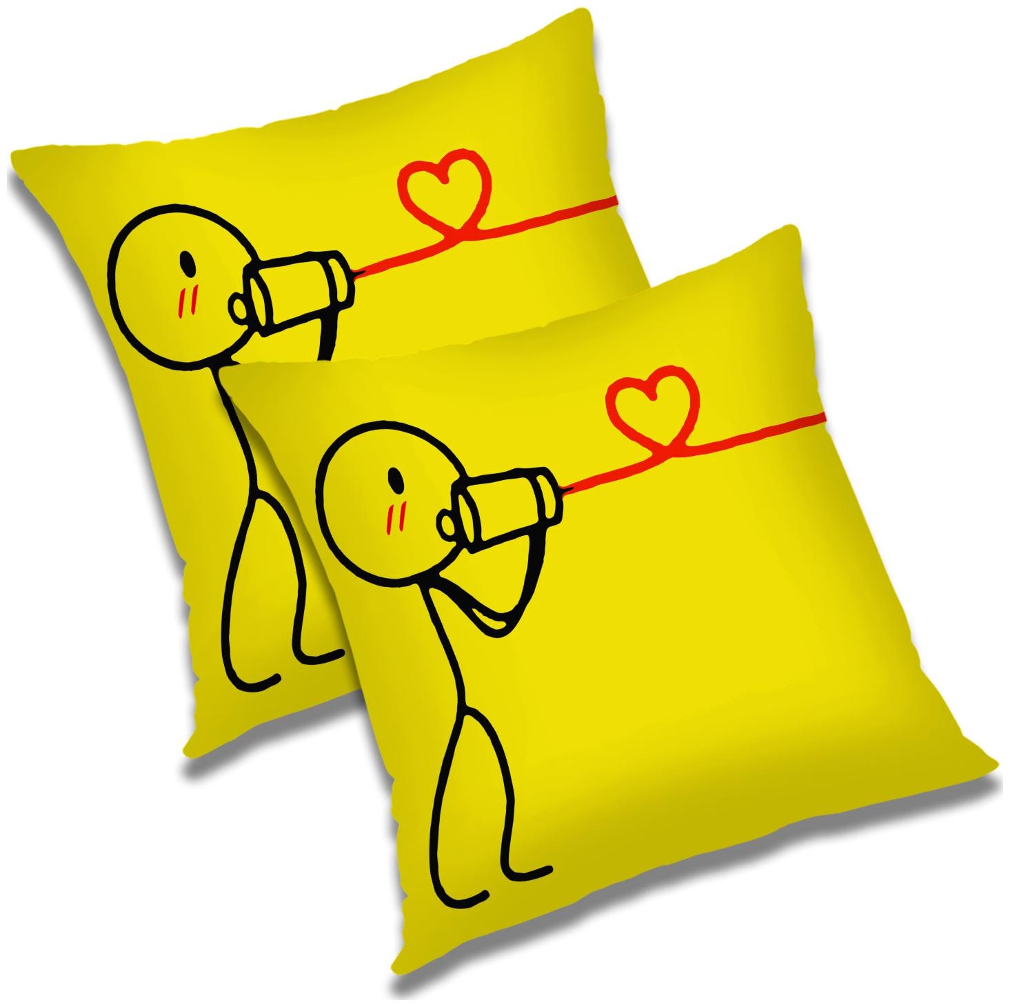 

RADANYA Printed Polyester Yellow Cushion Cover ( Large Pack of 2 )