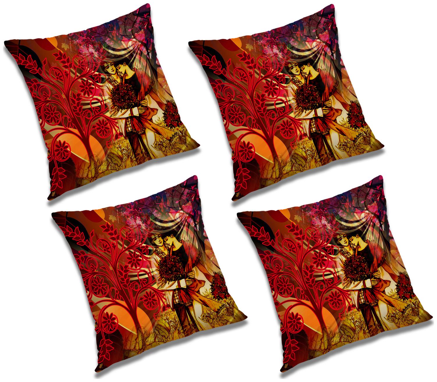 

RADANYA Printed Cushion Cover with Filler (Set of 4) 24x24 inch