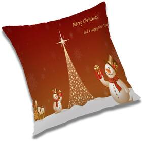 RADANYA Printed Polyester Orange Cushion Cover ( Extra large , Pack of 1 )