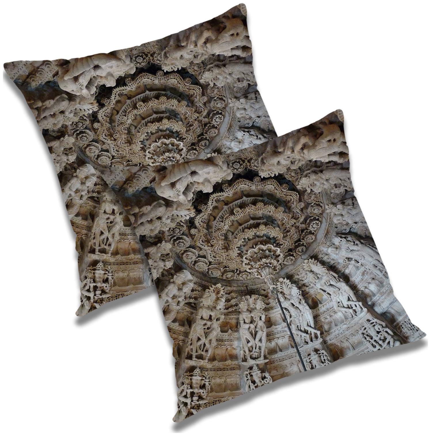 

RADANYA Printed Cushion Cover with Filler Set 12X12 inch