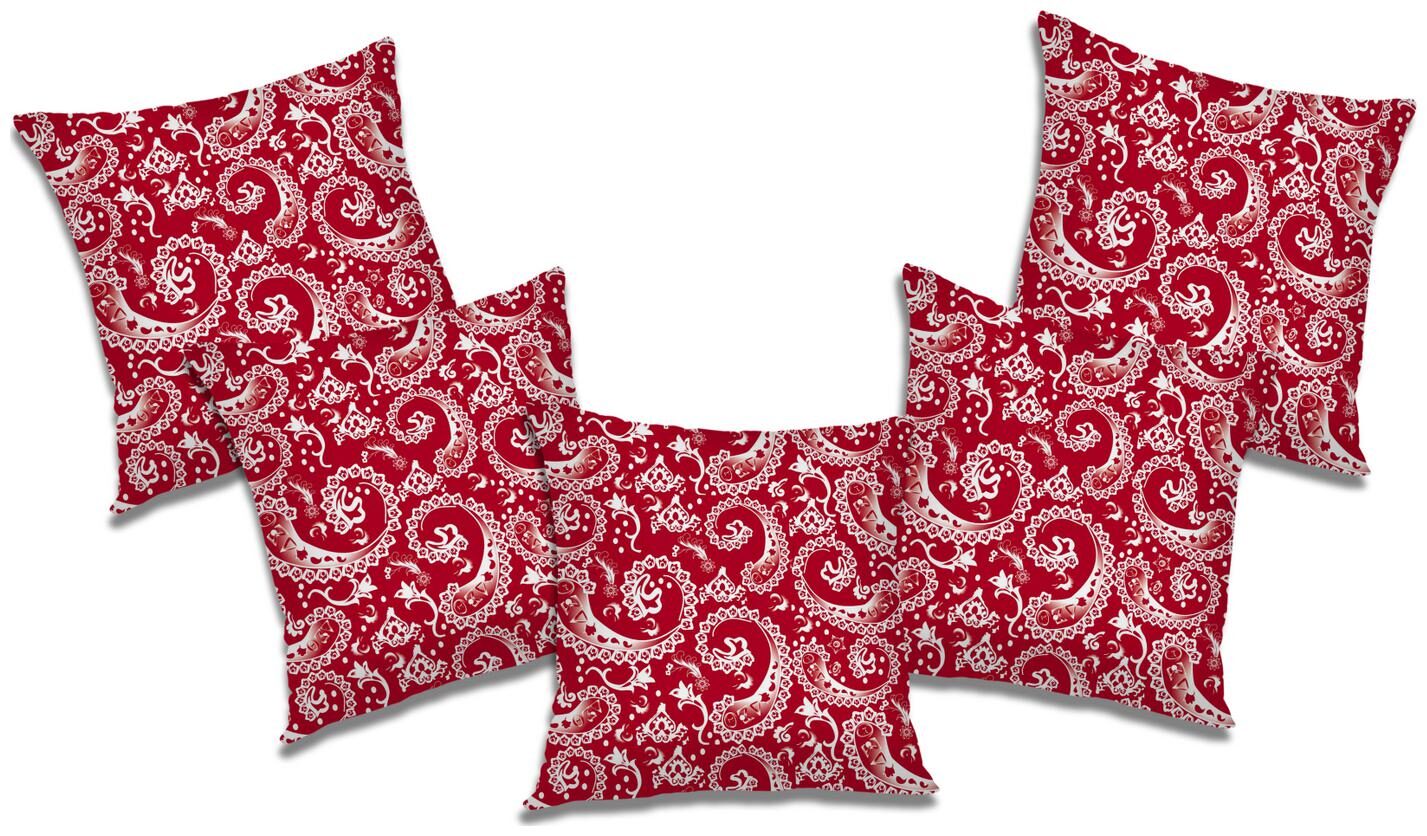 

RADANYA Printed Polyester Pink Cushion Cover ( Large Pack of 5 )