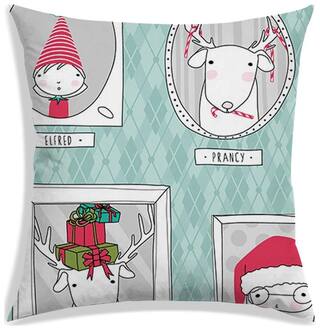 RADANYA Printed Polyester Green Cushion Cover ( Large , Pack of 1 )