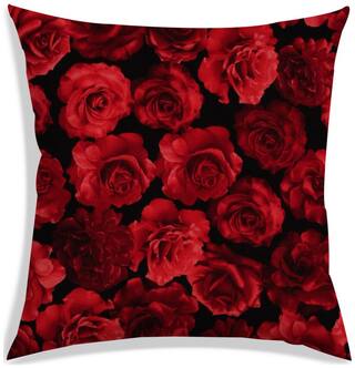 RADANYA Printed Polyester Red Cushion Cover ( Large , Pack of 1 )