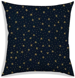 RADANYA Printed Polyester Black Cushion Cover ( Large , Pack of 1 )