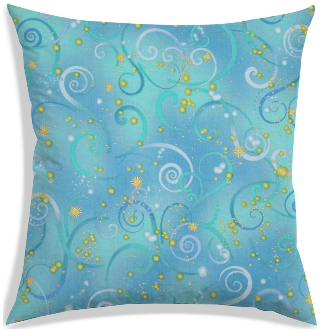 

RADANYA Printed Polyester Blue Cushion Cover ( Extra large Pack of 1 )