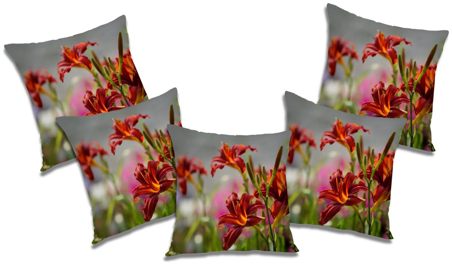

RADANYA Printed Cushion Cover with Filler (Se t of 5) 18x18 inch