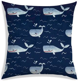 RADANYA Printed Polyester Blue Cushion Cover ( Small , Pack of 1 )