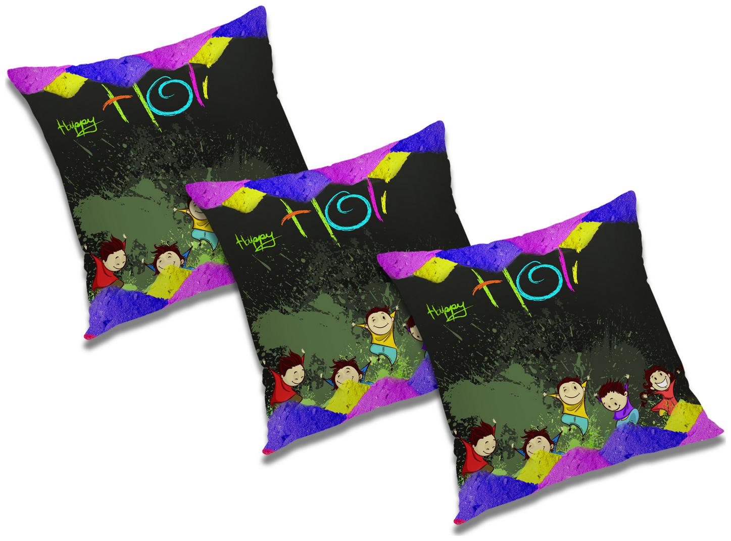 

RADANYA Printed Polyester Green Cushion Cover ( Large Pack of 3 )