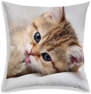 RADANYA Printed Polyester Peach Cushion Cover ( Large , Pack of 1 )