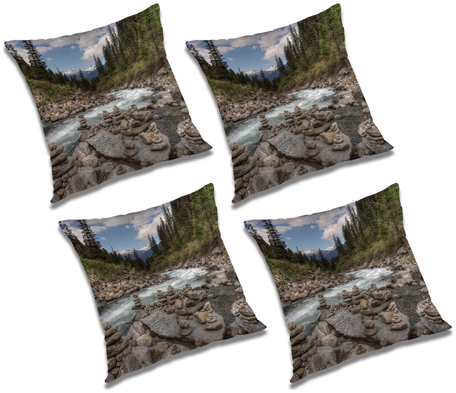

RADANYA Printed Cushion Cover with Filler (Set of 4) 20x20 inch