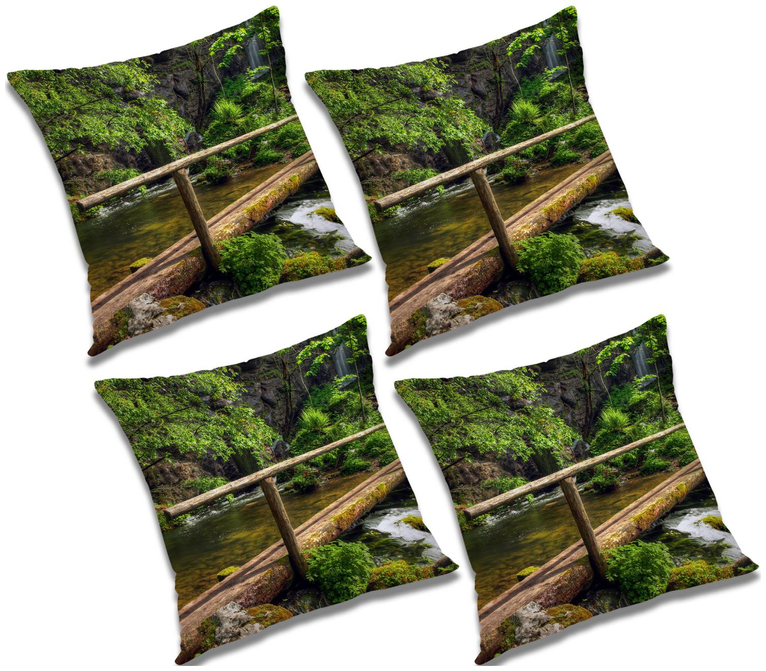 

RADANYA Printed Cushion Cover with Filler (Set of 4) 18x18 inch