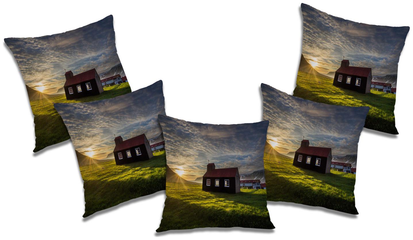 

RADANYA Printed Cushion Cover with Filler (Set of 5) 20x20 inch