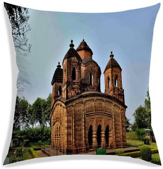 RADANYA Printed Polyester Brown Cushion Cover ( Extra large , Pack of 1 )