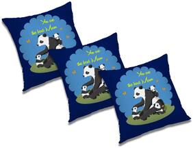 RADANYA Printed Polyester Blue Cushion Cover ( Large , Pack of 3 )