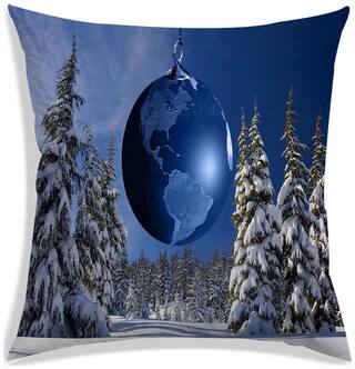 RADANYA Printed Polyester Blue Cushion Cover ( Extra large , Pack of 1 )