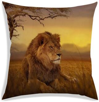 RADANYA Printed Polyester Yellow Cushion Cover ( Extra large , Pack of 1 )