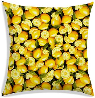 RADANYA Printed Polyester Yellow Cushion Cover ( Extra large , Pack of 1 )