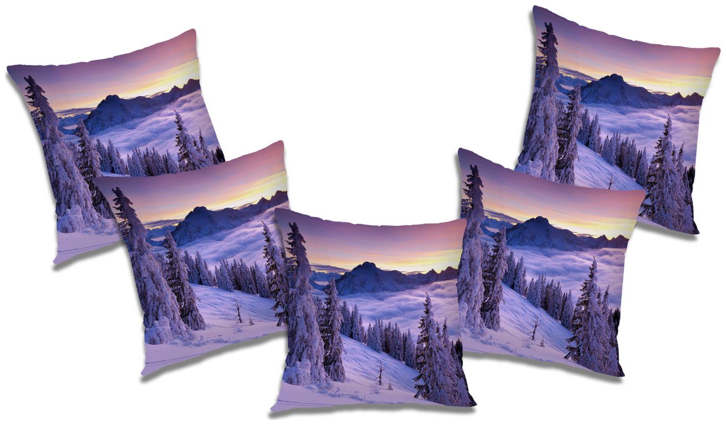 

RADANYA Printed Cushion Cover with Filler (Set of 5) 12X12 inch