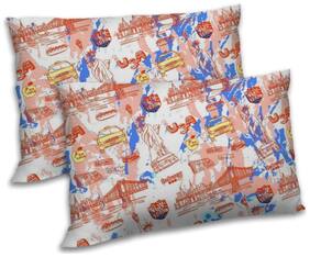 RADANYA Polyester Printed Pillow Covers ( Pack of 2 , White )