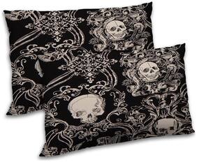 RADANYA Polyester Printed Pillow Covers ( Pack of 2 , Black )