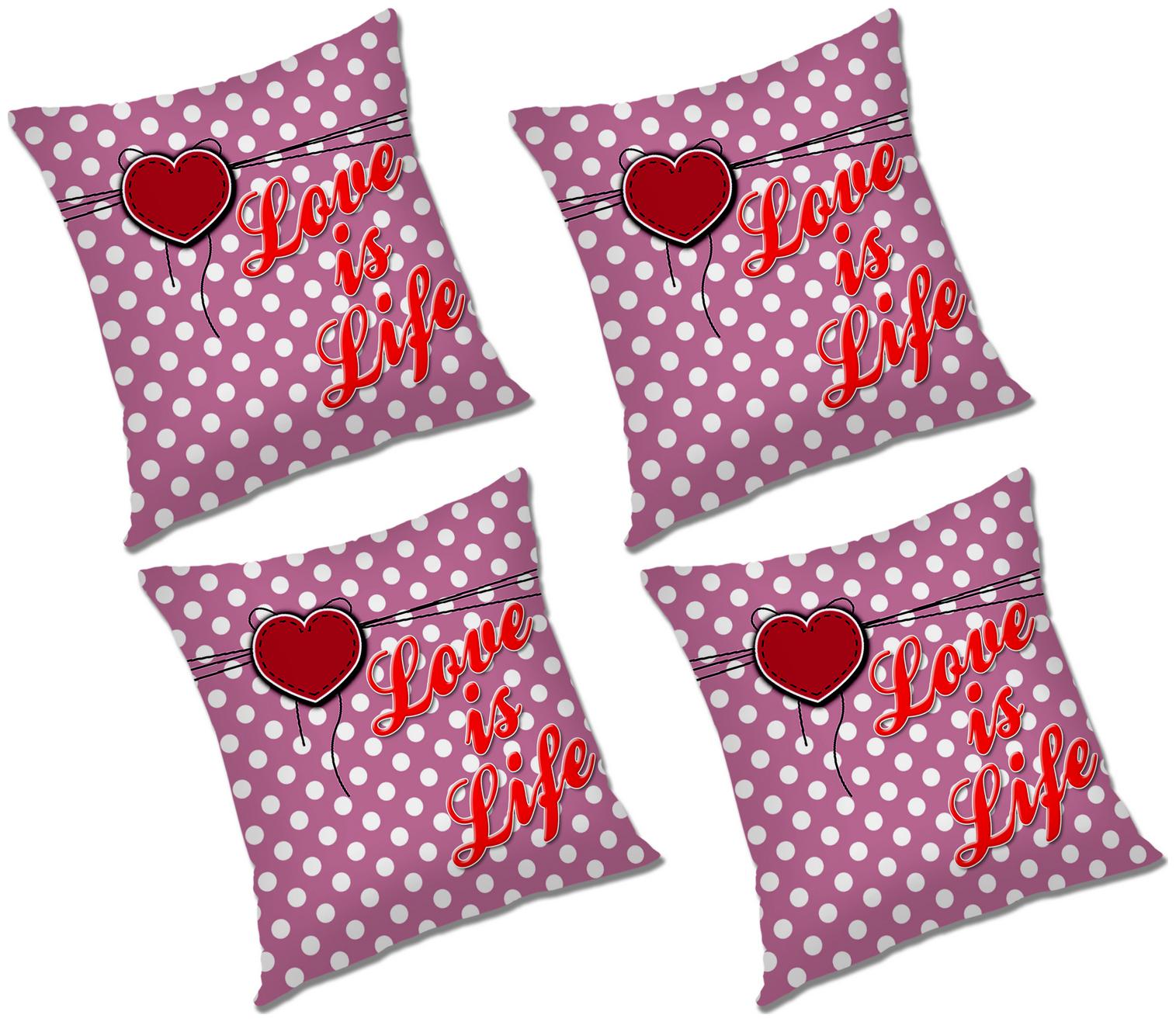 

RADANYA Printed Cushion Cover With FIller (Set of 4) 12x12 inch