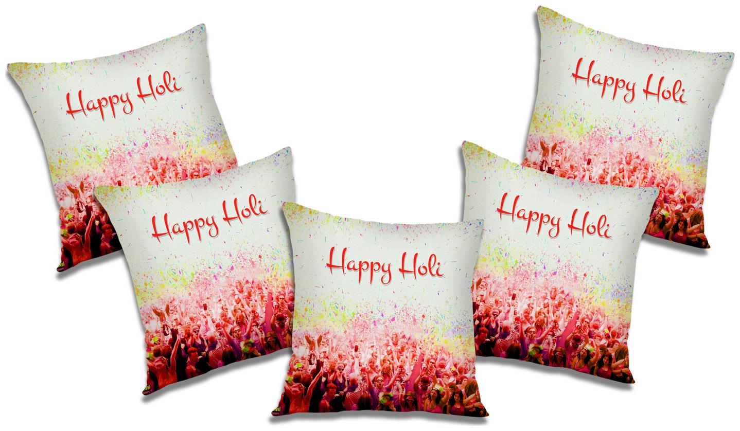 

RADANYA Printed Cushion Cover with Filler (Set of 5) 12X12 inch