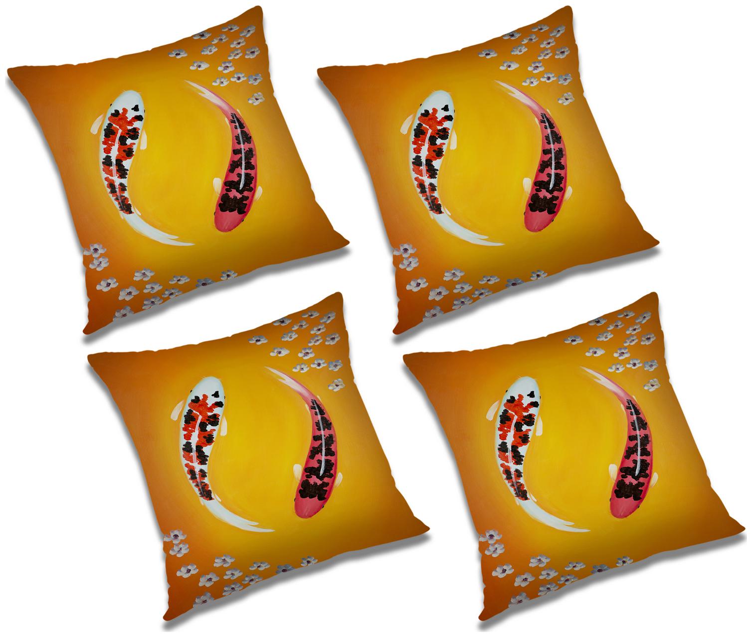 

RADANYA Printed Cushion Cover with Filler (Set of 4) 16x16 inch