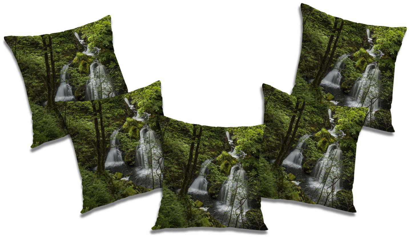 

RADANYA Printed Cushion Cover with Filler (Set of 5) 12X12 inch