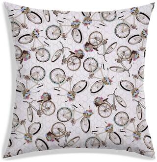 RADANYA Printed Polyester Cream Cushion Cover ( Extra large , Pack of 1 )