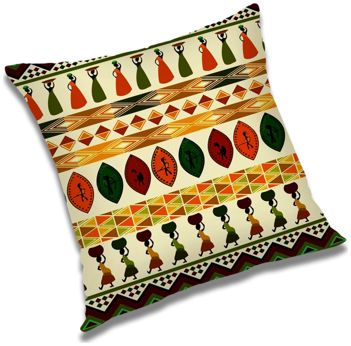 

RADANYA Printed Cushion Cover with Filler Set 18x18 inch