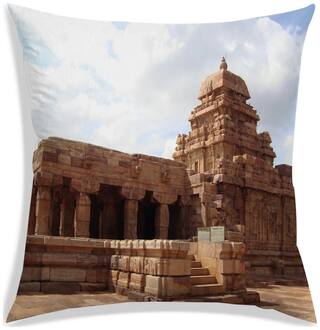 RADANYA Printed Polyester Brown Cushion Cover ( Large , Pack of 1 )