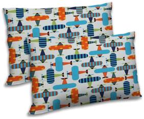 RADANYA Polyester Printed Pillow Covers ( Pack of 2 , Off-White )