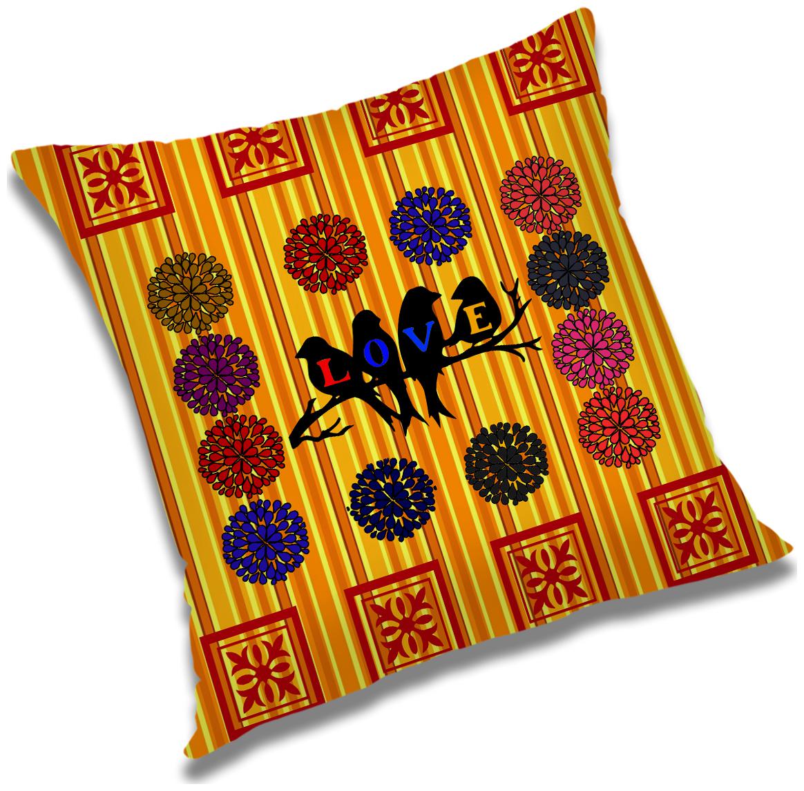 

RADANYA Printed Cushion Cover with Filler Set 12X12 inch