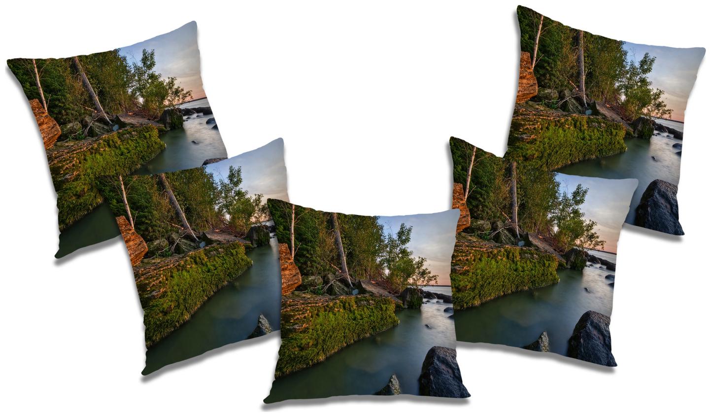 

RADANYA Printed Cushion Cover with Filler (Set of 5) 12X12 inch