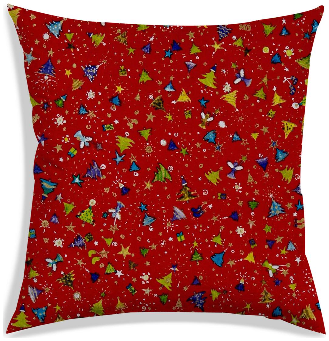 

RADANYA Printed Polyester Red Cushion Cover ( Extra large Pack of 1 )