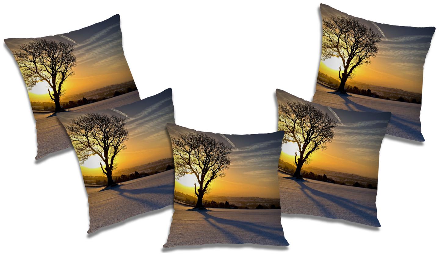 

RADANYA Printed Cushion Cover with Filler (Set of 5) 12X12 inch